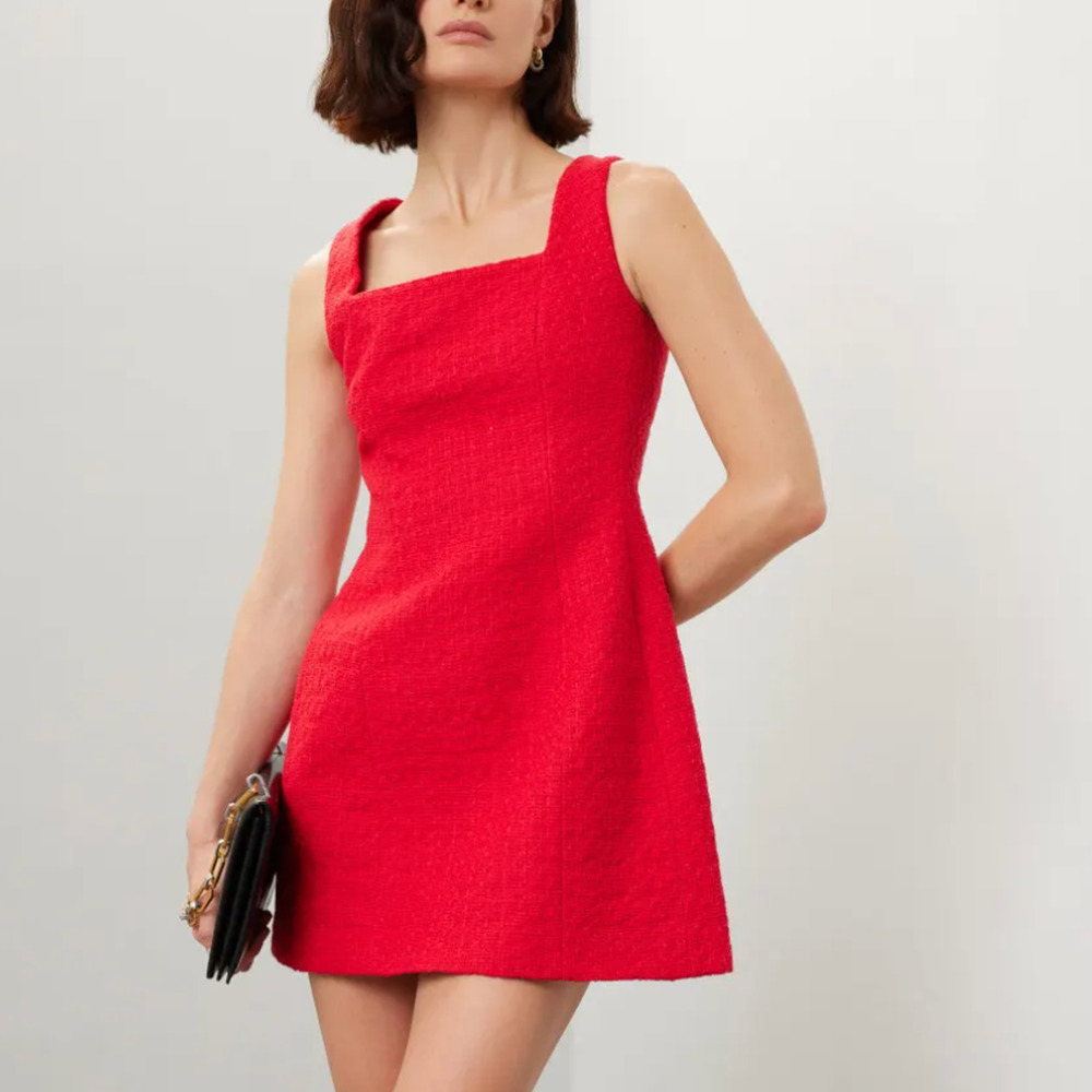 Maje Red Tweed Mini Dress